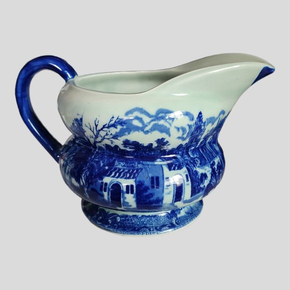 VICTORIA WARE. IRONSTONE FLOW BLUE PITCHER   VINTAGE - Picture 5 of 8